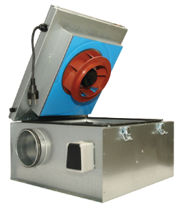 Picture of Systemair KVKE 250EC Rohrventilator DN 250, 230V/50Hz, 1~, EC, schallgedämmt - Art. Nr.: 2577 - Nachfolgeprodukt  92171 KVK Silenc EC