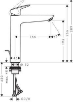 Show details for HANSGROHE Logis Einhebel-Waschtischmischer 190 mit Zugstangen-Ablaufgarnitur,  71090000 Picture of HANSGROHE Logis Einhebel-Waschtischmischer 190 mit Zugstangen-Ablaufgarnitur,  71090000