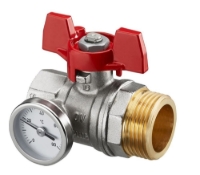 Show details for OVENTROP Kugelhahn roter Griff mit Thermometer, flachdichtend, DN 20, Art.Nr. : 1406483 Picture of OVENTROP Kugelhahn roter Griff mit Thermometer, flachdichtend, DN 20, Art.Nr. : 1406483
