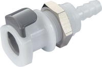 Show details for CPC Kupplungen 1/4 Hose Barb Valved Panel Mount  Acetal (POM) Coupling Body - 25 Stk,  Art.Nr. : APCD16004 Picture of CPC Kupplungen 1/4 Hose Barb Valved Panel Mount  Acetal (POM) Coupling Body - 25 Stk,  Art.Nr. : APCD16004