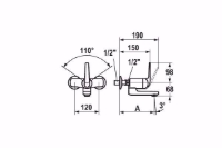 Show details for KWC DOMO Wand schwenkbar A225, chromeline, AD120, ohne Raccord, Art.Nr. :  11.062.013.000OR Picture of KWC DOMO Wand schwenkbar A225, chromeline, AD120, ohne Raccord, Art.Nr. :  11.062.013.000OR
