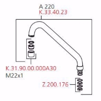 Show details for KWC STAR Auslauf Stand Swk A220, Chromeline, Art.Nr. : K.33.40.23.000 Picture of KWC STAR Auslauf Stand Swk A220, Chromeline, Art.Nr. : K.33.40.23.000