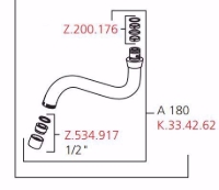 Show details for KWC GASTRO Auslauf WandA230, Chromeline 1/2" schwbar 180°, Art.Nr. : K.33.42.63.000 Picture of KWC GASTRO Auslauf WandA230, Chromeline 1/2" schwbar 180°, Art.Nr. : K.33.42.63.000