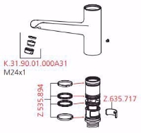 Show details for KWC Dichtungs-Set AS, Art.Nr. : Z.535.894 Picture of KWC Dichtungs-Set AS, Art.Nr. : Z.535.894