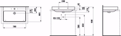 Picture of Laufen Pro S - Aufsatz-Waschtisch, 700 x 465 x 175, 000, weiss, ohne Hahnloch, Art.Nr. : H8169670001091