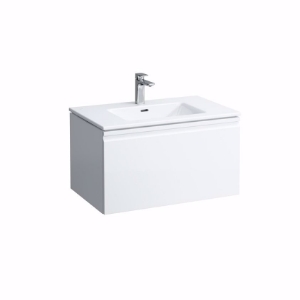 Picture of Laufen Pro S - Komplettset 800 mm, Waschtisch 'slim' mit Waschtischunterbau 'Pro' mit Schublade und Innenschublade, inkl. Schubladen-Ordnungssystem, 800 x 500 x 440, 475, weiss hochglanz, 1 Hahnloch, Art.Nr. : H8609644751041