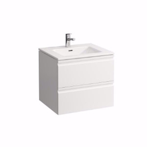Picture of Laufen Pro S - Komplettset 600 mm, Waschtisch 'slim' mit Waschtischunterbau 'Pro' mit 2 Schubladen, inkl. Schubladen-Ordnungssystem, 600 x 500 x 545, 475, weiss hochglanz, 1 Hahnloch, Art.Nr. : H8619614751041