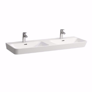 Picture of Laufen MODERNA R - Doppelwaschtisch unterbaufähig MODERNA R 124X46 PERGAMO, 049 perga, 1 Hahnloch, 1240 x 465 x 165, Art.Nr. : H8145420491041
