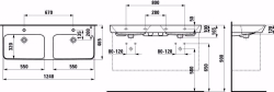 Picture of Laufen MODERNA R - Doppelwaschtisch unterbaufähig MODERNA R 124X46 PERGAMO, 049 perga, 1 Hahnloch, 1240 x 465 x 165, Art.Nr. : H8145420491041