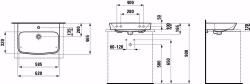 Picture of Laufen MODERNA R - Aufsatz-Waschtisch, 757 weiss matt, 1 Hahnloch, 625 x 470 x 170, Art.Nr. : H8165457571041