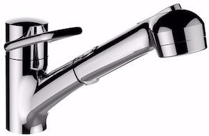 Picture of Laufen Armaturen -35740.015 Spültischmischer, Ausladung 225 mm, Schwenkauslauf mit Handbrause , Art.Nr. : WI939655100001 - Nachfolgemodel HF939655100000