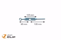 Show details for Zip-Clip M10 TURNBUCKLE MIT M10 GEWINDE UND GESCHLOSSENEM AUGENLAGER - 95/125/135 MM , Art.Nr. : ZIP-TB10 Picture of Zip-Clip M10 TURNBUCKLE MIT M10 GEWINDE UND GESCHLOSSENEM AUGENLAGER - 95/125/135 MM , Art.Nr. : ZIP-TB10