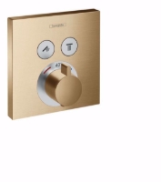 Zeige Details für Hansgrohe ShowerSelect Thermostat Unterputz für 2 Verbraucher, brushed bronze , Art.Nr. : 15763140 Bild von Hansgrohe ShowerSelect Thermostat Unterputz für 2 Verbraucher, brushed bronze , Art.Nr. : 15763140