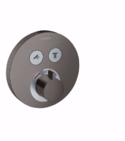 Show details for Hansgrohe ShowerSelect S Thermostat Unterputz für 2 Verbraucher, brushed black chrome , Art.Nr. : 15743340 Picture of Hansgrohe ShowerSelect S Thermostat Unterputz für 2 Verbraucher, brushed black chrome , Art.Nr. : 15743340