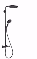 Show details for Hansgrohe Raindance Select S Showerpipe 240 1jet PowderRain mit Ecostat Comfort Thermostat, Mattschwarz , Art.Nr. : 27633670 Picture of Hansgrohe Raindance Select S Showerpipe 240 1jet PowderRain mit Ecostat Comfort Thermostat, Mattschwarz , Art.Nr. : 27633670