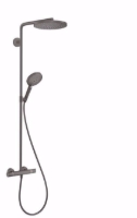 Show details for Hansgrohe Raindance Select S Showerpipe 240 1jet PowderRain mit Ecostat Comfort Thermostat, brushed black chrome , Art.Nr. : 27633340 Picture of Hansgrohe Raindance Select S Showerpipe 240 1jet PowderRain mit Ecostat Comfort Thermostat, brushed black chrome , Art.Nr. : 27633340