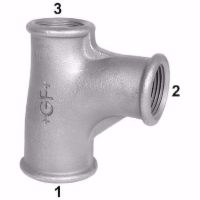Show details for +GF+ 131 Bogen-T-Stück, Abzweig u. Durchgang egal od. reduziert, ISO/EN E1, Dim. (1-2-3): 3/4" ‑ 3/4" ‑ 1/2", Art.Nr.: 770131117 Picture of +GF+ 131 Bogen-T-Stück, Abzweig u. Durchgang egal od. reduziert, ISO/EN E1, Dim. (1-2-3): 3/4" ‑ 3/4" ‑ 1/2", Art.Nr.: 770131117
