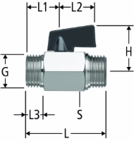 Show products in category Mini-Kugelhahn  mit Aussengewinde Picture for category Mini-Kugelhahn  mit Aussengewinde