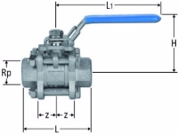 Show products in category Kugelhahn 3-teilig  Edelstahl Picture for category Kugelhahn 3-teilig  Edelstahl