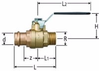 Show products in category Optipress-Kugelhahn  mit Aussengewinde, mit Metallgriff Picture for category Optipress-Kugelhahn  mit Aussengewinde, mit Metallgriff