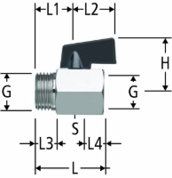 Show details for Nussbaum 26024 Mini-Kugelhahn mit Innengewinde und Aussengewinde, Grösse: ½, Art.Nr. 26024.54 Picture of Nussbaum 26024 Mini-Kugelhahn mit Innengewinde und Aussengewinde, Grösse: ½, Art.Nr. 26024.54