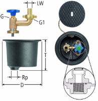 Show details for Nussbaum 41106 Gartenventil mit Einbaugarnitur, ohne Rohrbelüfter HB, Grösse: ¾, Art.Nr. 41106.05 Picture of Nussbaum 41106 Gartenventil mit Einbaugarnitur, ohne Rohrbelüfter HB, Grösse: ¾, Art.Nr. 41106.05