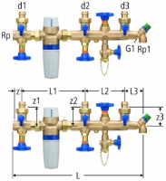 Show details for Nussbaum  31106 Standard-Verteilbatterie mit Druckreduzierventil mit Optipress-Aquaplus-Anschlussverschraubungen 92020 / 92021, Grösse: 1¼x22x28x22, Art.Nr. 31106.24 Picture of Nussbaum  31106 Standard-Verteilbatterie mit Druckreduzierventil mit Optipress-Aquaplus-Anschlussverschraubungen 92020 / 92021, Grösse: 1¼x22x28x22, Art.Nr. 31106.24