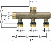 Show details for Nussbaum  84261 Optiflex-Flowpress-Verteiler, 3-fach mit Pressanschluss, Grösse: 16 x ¾ x 3, Art.Nr. 84261.21 Picture of Nussbaum  84261 Optiflex-Flowpress-Verteiler, 3-fach mit Pressanschluss, Grösse: 16 x ¾ x 3, Art.Nr. 84261.21