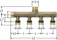 Show details for Nussbaum  84261 Optiflex-Flowpress-Verteiler, 4-fach mit Pressanschluss, Grösse: 16 x ¾ x 4, Art.Nr. 84261.22 Picture of Nussbaum  84261 Optiflex-Flowpress-Verteiler, 4-fach mit Pressanschluss, Grösse: 16 x ¾ x 4, Art.Nr. 84261.22