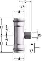 Zeige Details für Nussbaum  88013 Optipress-Gaz-T-Stück mit Innengewinde, Grösse: 76.1 x ¾ x 76.1, Art.Nr. 88013.72 Bild von Nussbaum  88013 Optipress-Gaz-T-Stück mit Innengewinde, Grösse: 76.1 x ¾ x 76.1, Art.Nr. 88013.72