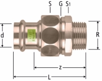 Show details for Nussbaum  88072 Optipress-Gaz-Verschraubung mit Aussengewinde, konischdichtend, Grösse: 35 x 1¼, Art.Nr. 88072.26 Picture of Nussbaum  88072 Optipress-Gaz-Verschraubung mit Aussengewinde, konischdichtend, Grösse: 35 x 1¼, Art.Nr. 88072.26