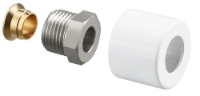 Show details for Oventrop - Klemmringverschraubungs-Set für Thermostatventile "E" G 1/2 AG x 15 mm, weiß pulverbeschichtet,1fach, Art.Nr. : 1169193 Picture of Oventrop - Klemmringverschraubungs-Set für Thermostatventile "E" G 1/2 AG x 15 mm, weiß pulverbeschichtet,1fach, Art.Nr. : 1169193