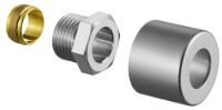 Show details for Oventrop - Klemmringverschraubungs-Set für Thermostatventile "E" G 1/2 AG x 15 mm, Edelstahl-Design, 1fach, Art.Nr. : 1169593 Picture of Oventrop - Klemmringverschraubungs-Set für Thermostatventile "E" G 1/2 AG x 15 mm, Edelstahl-Design, 1fach, Art.Nr. : 1169593