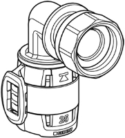 Show details for Geberit FlowFit Übergangsbogen 90° mit Überwurfmutter d25mm 3/4", Art.Nr. :620.693.00.1 Picture of Geberit FlowFit Übergangsbogen 90° mit Überwurfmutter d25mm 3/4", Art.Nr. :620.693.00.1