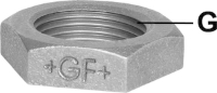 Show details for +GF+ 310 Gegenmutter, ISO/EN P4, G...B ″: 3, Art.Nr.: 770310211 Picture of +GF+ 310 Gegenmutter, ISO/EN P4, G...B ″: 3, Art.Nr.: 770310211