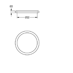 Picture of KWC ASXX9014 O-Ring 22 x 2 mm Gesamttiefe:26 mm, Gesamthöhe:2 mm, Gesamtbreite:26 mm, Art.Nr. : 2000104616