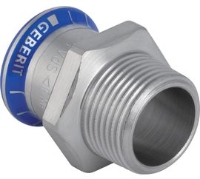 Show products in category Geberit Mapress Edelstahl Übergang mit Aussengewinde Picture for category Geberit Mapress Edelstahl Übergang mit Aussengewinde
