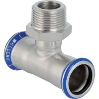 Show products in category Geberit Mapress Edelstahl T-Stück mit Aussengewinde Picture for category Geberit Mapress Edelstahl T-Stück mit Aussengewinde