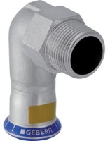 Show details for Geberit - Übergangswinkel 90° GEBERIT MAPRESS Gas Edelstahl Rostfrei 1.4401 mit Aussengewinde, d mm: 28, R: 1, L cm: 6.7, H cm: 5.4, Z cm: 4.4, Art.Nr. : 34152 Picture of Geberit - Übergangswinkel 90° GEBERIT MAPRESS Gas Edelstahl Rostfrei 1.4401 mit Aussengewinde, d mm: 28, R: 1, L cm: 6.7, H cm: 5.4, Z cm: 4.4, Art.Nr. : 34152