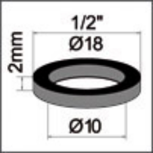 Bild von Dichtung zu Panzerschläuchen, EPDM/Beutel zu 10 Stk., 1/2", 10 x 18 x 2 mm, Art.Nr. : 78189096 (78 1890 96)