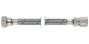Bild von NEOFLEX CRG Panzerschlauch DN8 mit VS, IG X URS-DW Klemmverschraubung, 3/8" x 10mm, 12 cm, Art.Nr. : 63410012 (63 4100 12)