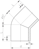 Show details for +GF+ SYGEF Standard Winkel 45° SDR21/PN16, Grösse: 225, Art.Nr.: 735158620 Picture of +GF+ SYGEF Standard Winkel 45° SDR21/PN16, Grösse: 225, Art.Nr.: 735158620