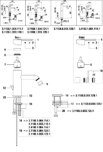 Bild von LAUFEN - GELENKMISCHDÜSE BIDET M24X1-15L/M CHRO, Art.Nr. :WI107445100000