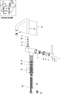 Picture of LAUFEN - AUSLAUF 225MM KÜCHE TWIN CHRO, Art.Nr. :WI534154100000