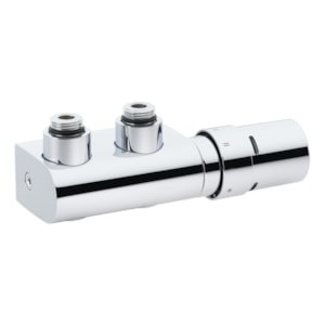 Picture of Danfoss - VHX/RAX-Sets (X-tra Collection), VHX-DUO, RAX, Eck, 50-mm-Anschluss, Chrom, Art.Nr. :013G4279