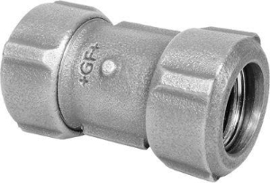 Picture of +GF+ PRIMOFIT Kupplung kurz verzinkt Egal für PE/PE-Xa-Rohr auf Stahlrohr, EPDM, Anmerkung -, Dim. PE 50 x 4,6, Dim. St 1 1∕2, Art.Nr. :775106505