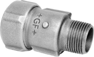 Picture of +GF+ PRIMOFIT Übergangsstück mit Aussengewinde verzinkt Für PE/PE-Xa-Rohr, EPDM, Anmerkung -, Dim. PE 25 x 2,3, R 3∕4, Art.Nr. :775206202