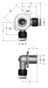 Bild von JRG Sanipex MT Wanddurchführung doppelt Rotguss, Passend zu d16  d16, GN 1∕2, Art.Nr. :4621.155