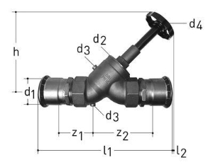 Picture of JRG LegioStop Schrägsitzventil Mapress Rotguss, DN 65, Art.Nr. :5228.076