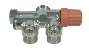 Picture of TKM Einrohrventile TKM M68 RA 86 F Messing vernickelt, Ausführung regulierbar 20 ‑ 80 %, Anschluss hinten, Abmessung: M24, Typ: M68 RA 86 F, Art.Nr. :10269241